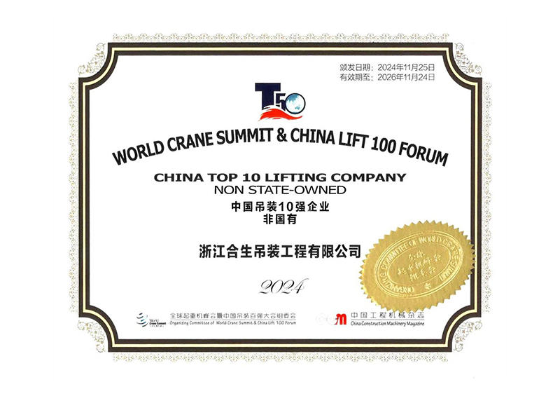2024年中国吊装10强（非国有）